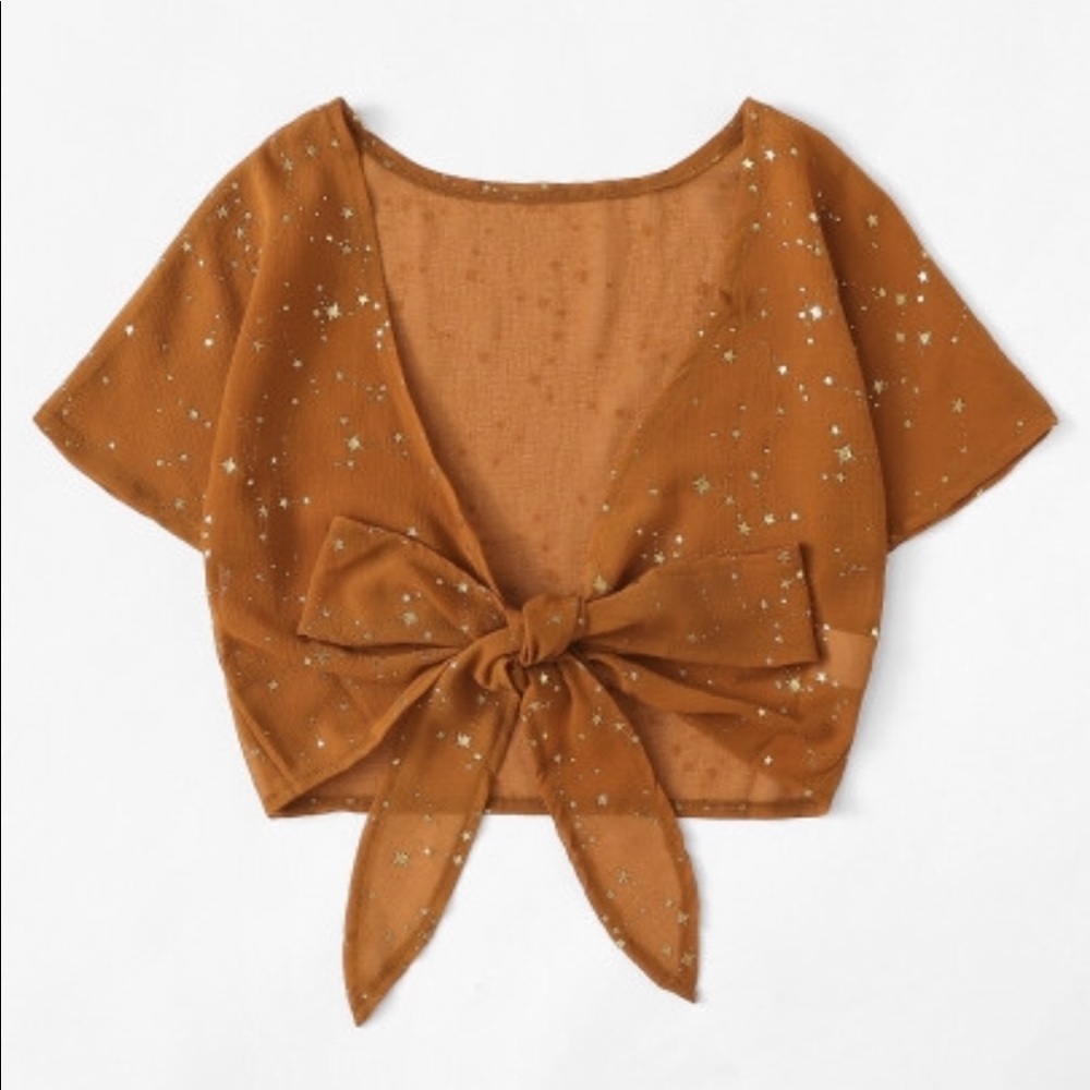 Star Print Knot Blouse